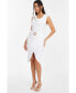 Фото #3 товара Women's Textured Cowl Neck Buckle Dress