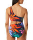 Фото #2 товара Jessica Simpson Women's Island Paradise Cutout One-Piece Swimsuit Multi Size M