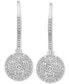 ფოტო #4 პროდუქტის Diamond Circle Leverback Drop Earrings (1/4 ct. tw) in Sterling Silver, Created for Macy's