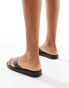 New Look toe post flat sandal in black