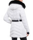 Фото #2 товара Women's Belted Faux-Fur-Trim Hooded Puffer Coat