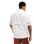 ASOS DESIGN relaxed revere shirt in poplin with crochet inserts in white Белый, XS - Chest 36 - фото #4