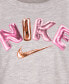 Little Girls Short Sleeve Swoosh Party T-shirt