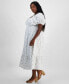 ფოტო #6 პროდუქტის Women's Short-Sleeve Clip-Dot Midi Dress, XXS-4X, Created for Macy's