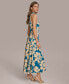 ფოტო #4 პროდუქტის Donna Karan Women's Floral-Print Halter-Neck Dress