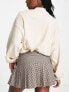 Monki ultra mini pleated tennis skirt in brown check
