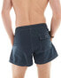 ASOS DESIGN swim shorts in short length with contrast stitch detail in navy