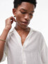 Topman short sleeve relaxed sheer shirt in cream