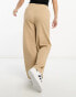 Vila Petite casual wide leg trousers with tie waist in camel