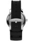 Men's Quartz Dress Analog Black Silicone Strap 41mm Round Watch