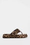 ANIMAL PRINT FLATFORM SANDALS