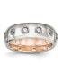 ფოტო #1 პროდუქტის Stainless Steel Rose IP-plated Cubic Zirconia 7mm Band Ring