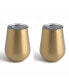 Фото #1 товара 14oz Champagne Gold Stainless Steel Stemless Wine Glasses, Set of 2