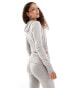 Фото #3 товара Lioness knit zip through hoodie co-ord in light grey