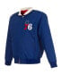 Фото #5 товара Men's Royal Philadelphia 76ers Stripe Colorblock Nylon Reversible Full-Snap Jacket