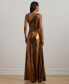 Фото #2 товара Women's Metallic Chiffon Gown