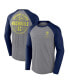 Men's Heather Gray Nashville SC x Johnny Cash Lines Tri-Blend Raglan Long Sleeve T-shirt