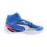 Фото #2 товара Puma Playmaker Pro Mid 37790208 Mens Blue Canvas Athletic Basketball Shoes