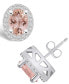 Morganite (2-1/3 ct. t.w.) and Diamond (3/8 ct. t.w.) Halo Stud Earrings in 14K White Gold