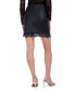 ფოტო #2 პროდუქტის Women's Faux-Leather Lace-Hem Skirt