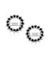 Black Cubic Zirconia CZ Round Pave Halo Earrings Jackets For Studs Jacket Only For Women Sterling Silver