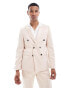 Twisted Tailor double breasted suit jacket in champagne