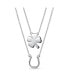 ფოტო #1 პროდუქტის Personalized Engrave Layering Four Leaf Clover Shamrock Irish Lucky Horseshoe Pendant Necklace Western Jewelry Sterling Silver Customizable