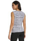 ფოტო #2 პროდუქტის Women's Printed Sleeveless Pleat-Neck Top