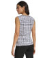 Фото #2 товара Women's Printed Sleeveless Pleat-Neck Top