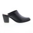 Фото #1 товара Diba True No Vella 57514 Womens Black Leather Slip On Heeled Sandals Shoes