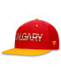 Фото #3 товара Men's Red, Yellow Calgary Flames Authentic Pro Rink Two-Tone Snapback Hat
