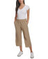 Petite Cropped Twill Pull-On Pants