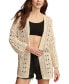 Фото #1 товара Women's Cotton Open-Front Pointelle Cardigan