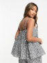 ASOS DESIGN broderie cami co-ord in mono gingham 38 - фото #5