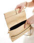 River Island fold over clutch in cream