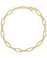 Cubic Zirconia Open Link Chain Bracelet in 14k Gold-Plated Sterling Silver