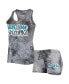 Фото #1 товара Women's Charcoal San Jose Sharks Billboard Racerback Tank Top and Shorts Set