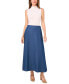 ფოტო #3 პროდუქტის Women's Cotton A-Line Pull-On Midi Skirt