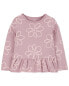 Toddler Floral Peplum Long-Sleeve Jersey Tee 2T