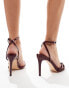 Public Desire Jenna Wide Fit mid heeled sandals in cherry red patent with embellished buckles