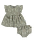 Baby Girls Baby Gauze Dress and Diaper Cover Set, 2 Piece