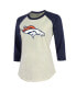 Women's Threads Russell Wilson Cream, Navy Denver Broncos Name & Number Raglan 3/4 Sleeve T-shirt Cream, Navy, XL - фото #2