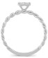 ფოტო #3 პროდუქტის Diamond Mini Cluster Braided Shank Promise Ring (1/6 ct. t.w.) in Sterling Silver or Gold-Plated Sterling Silver