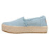 Фото #3 товара TOMS Valencia Slip On Platform Espadrille Womens Blue Flats Casual 10019798T-45