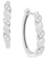 ფოტო #1 პროდუქტის Diamond Swirl Hoop Earrings (1/10 ct. t.w.) in Sterling Silver