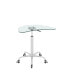 Фото #6 товара Adjustable Height Transparent Tempered Glass Table Desk Table With Lockable Wheels