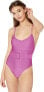 Фото #1 товара Bikini Lab 188365 Women's High Leg One Piece Fuchsia Swimsuit Size Small