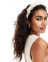 SUI AVA moonlight headband with diamantes in white - фото #3