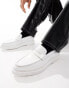 ASOS DESIGN creeper loafers in white leather