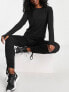 Threadbare Fitness running thumbhole long sleeve top in black